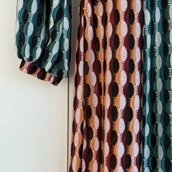 RIXO Phoebe Knit Dress Multicolor Long Sleeve Maxi Dress Size XS US 4 - Picture 3 of 11